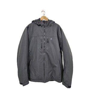 New Liquid Nansen Snow Jacket Mens L Black Hooded Snowboarding